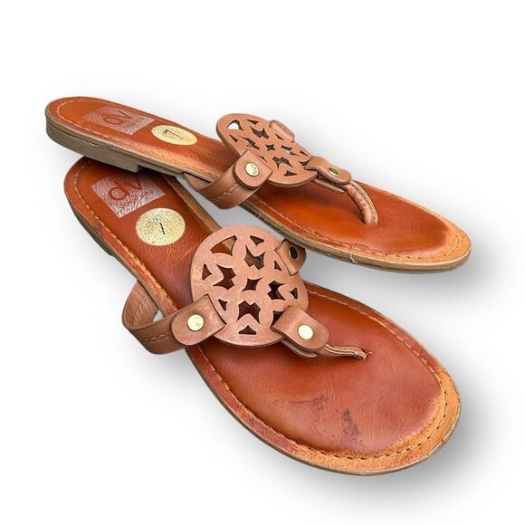 Dolce Vita Women’s Gotie Sandals Size 7 Comfort Leather Distressed boho Flip - Picture 3 of 12